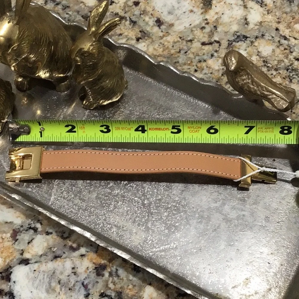 NEW Tory Burch Brown Leather Belt with Gold Buckle Bracelet